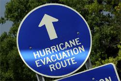 Hurricane Evacuation Route Sign