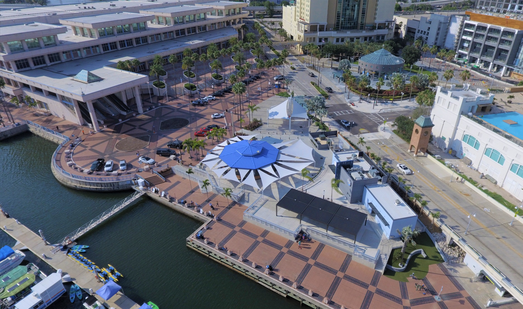 Aerial photo of Tampa Riverwalk