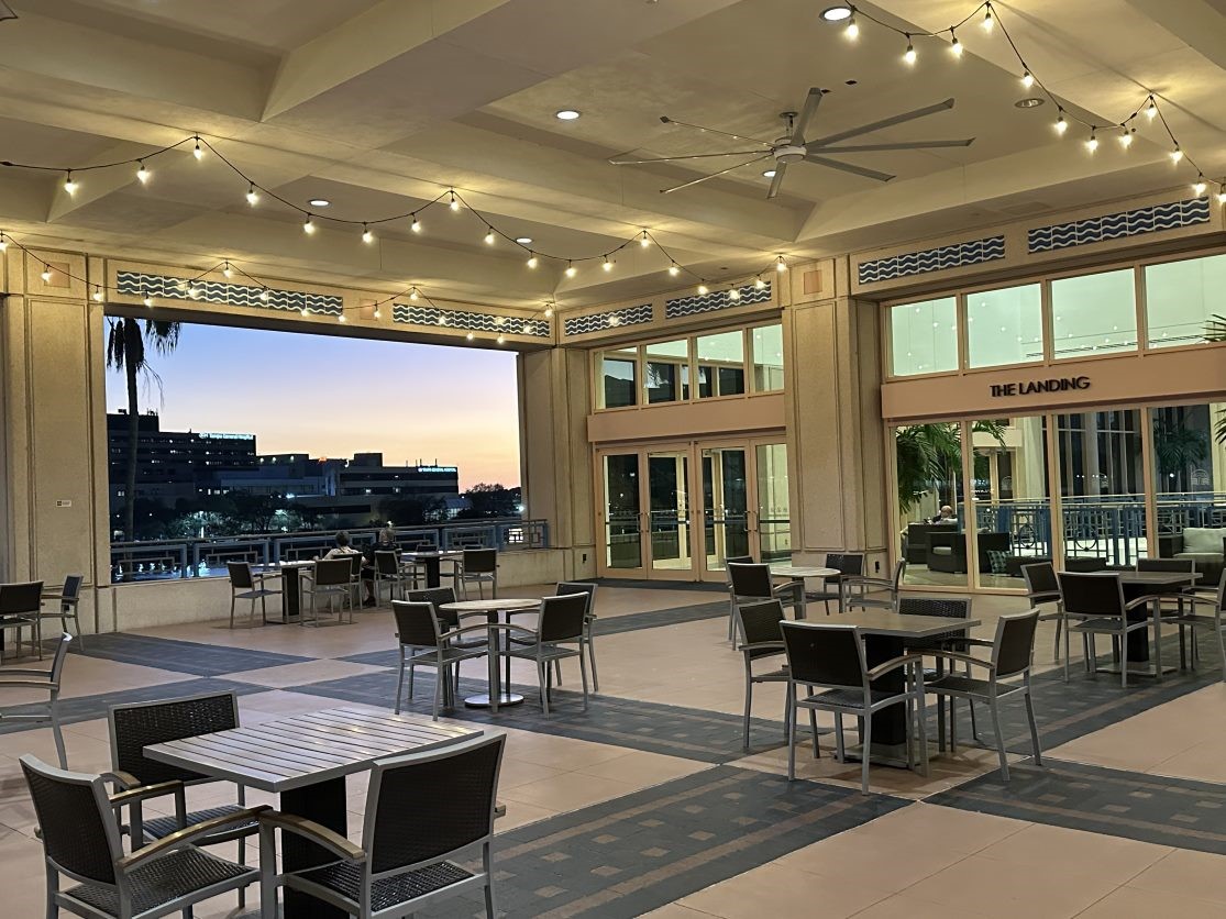 The Landing outdoor venue terrace at Tampa Convention Center