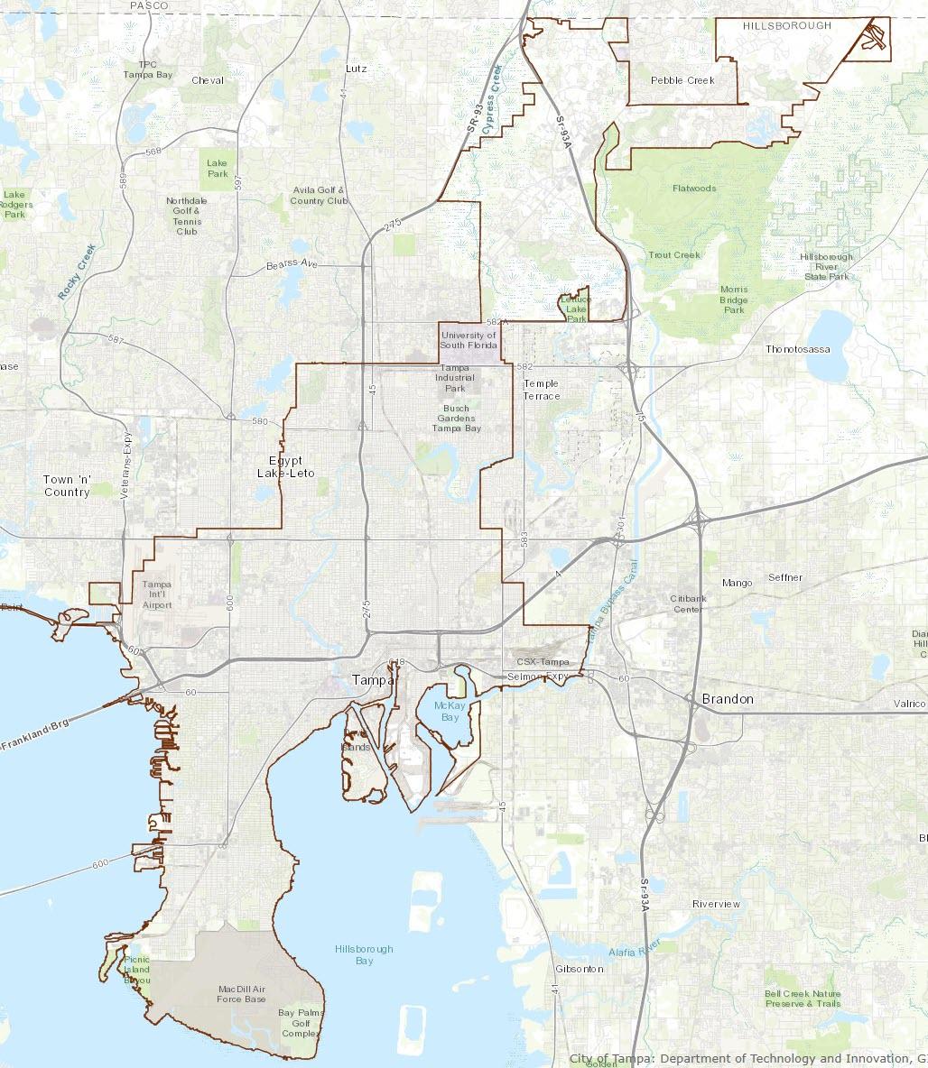 Tampa City Limits Map - Kasey Matelda