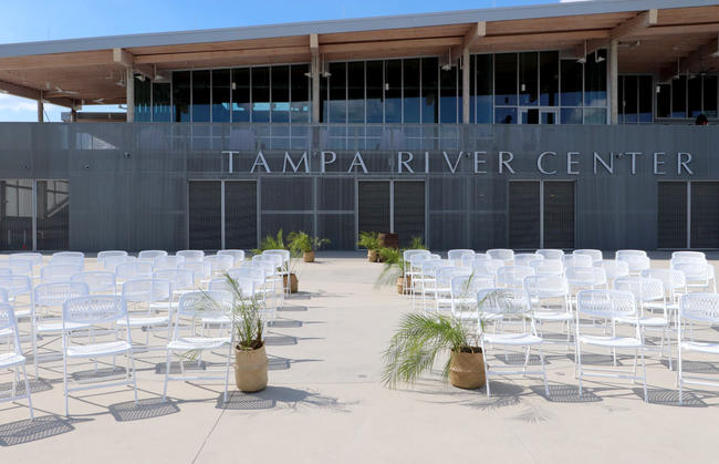 Outdoor Dock seating at Tampa River Center