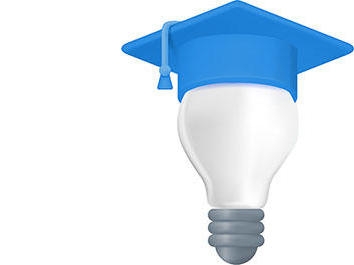 Light bulb with graduation cap