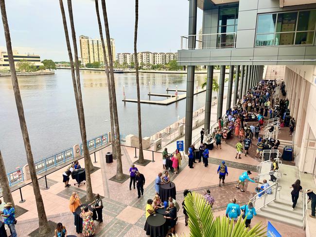 Reception held along the Tampa Riverwalk under the Tampa Convention Center addition