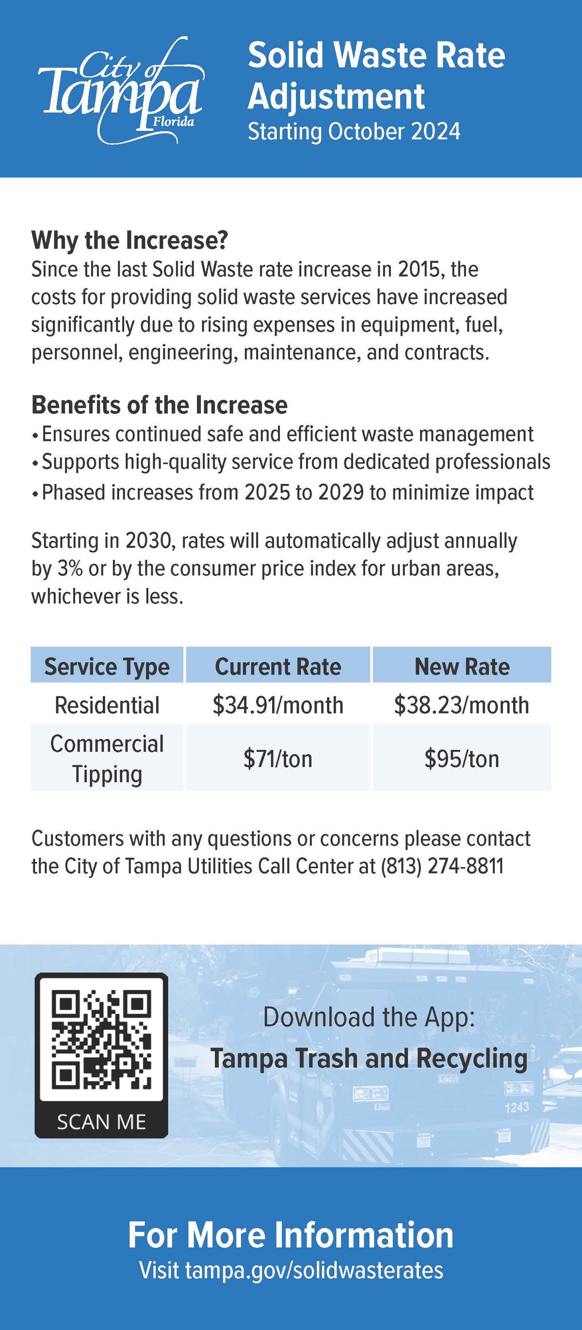 Solid Waste Rate Adjustment Starting October 1, 2024